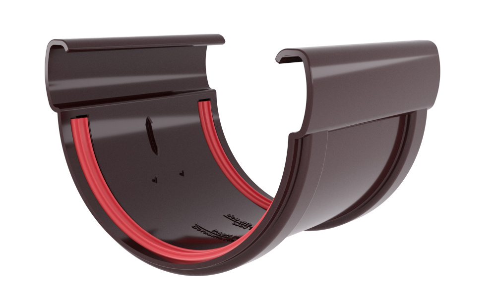 Соединитель желобов ПВХ Grand Line (шоколадный) 135 мм.