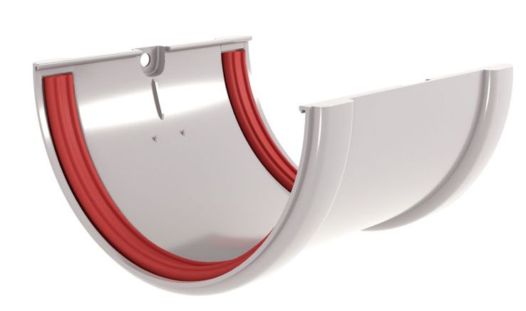 Соединитель желобов 120мм ПВХ Grand Line (белый)