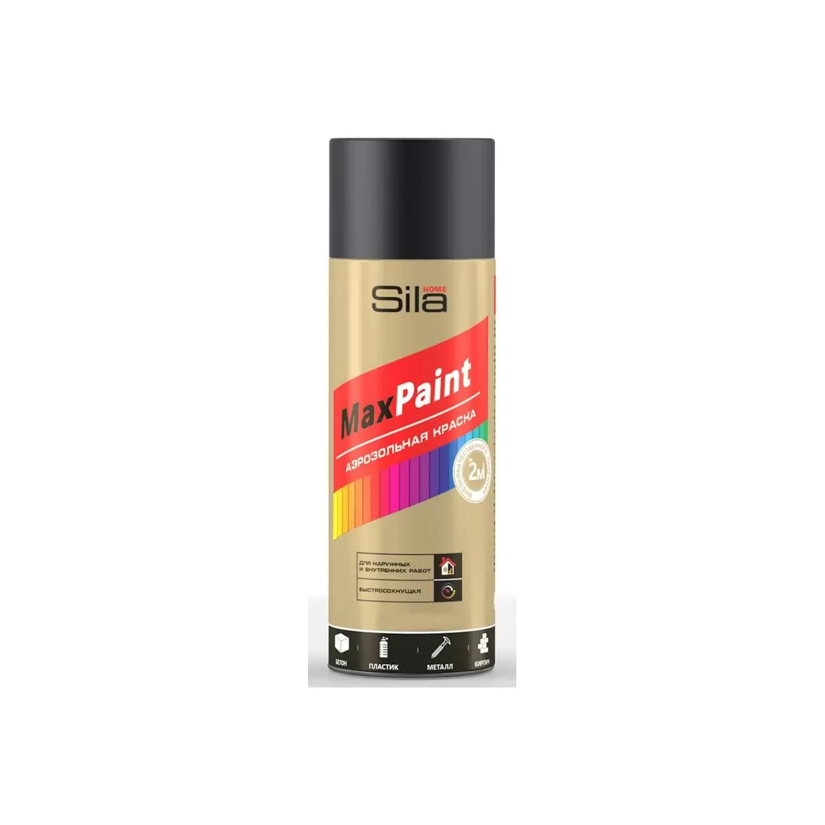 Краска аэрозольная SILA HOME MAX PAINT RAL 9005 черная матовая 520мл