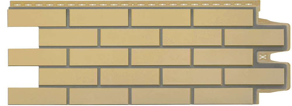 Панель фасадная GRAND LINE Design Клинкерный кирпич песочный/горчичный (шов RAL7006) 968*390мм 0,378