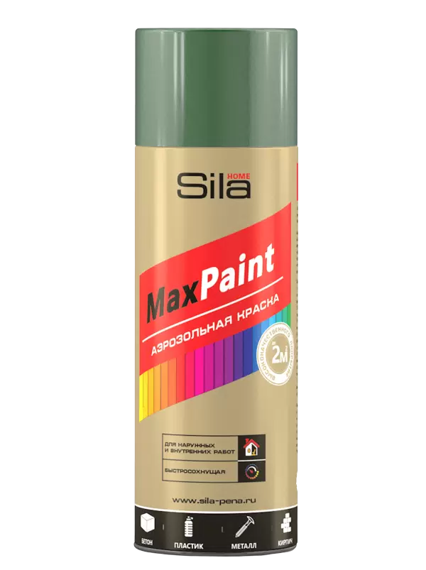 Краска аэрозольная SILA HOME MAX PAINT RAL6005 зеленый мох 520мл